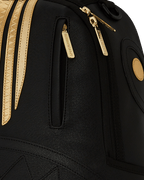 GOLD AND BLACK RACING STRIPES BACKPACK