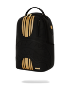 GOLD AND BLACK RACING STRIPES BACKPACK